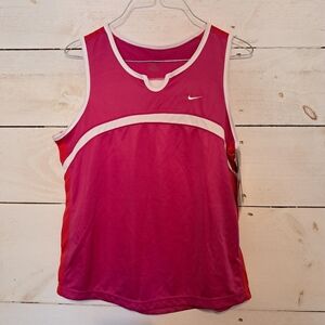 Women's Nike Dri -Fit Tank Top Fushia Pink Red White Outline Size Medium NWT